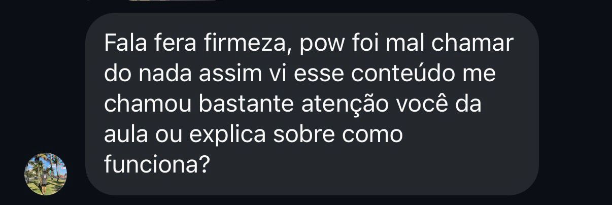 Fala fera firmeza, vi esse conteúdo me chamou bastante atenção